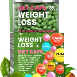 Weight Loss Diet Capsules, Natural Appetite Suppressant, Day & Night Fat Burner for Women & Men with Apple Cider, Green Coffee Bean Extract, Metabolism Booster Supplement – 60 Pills