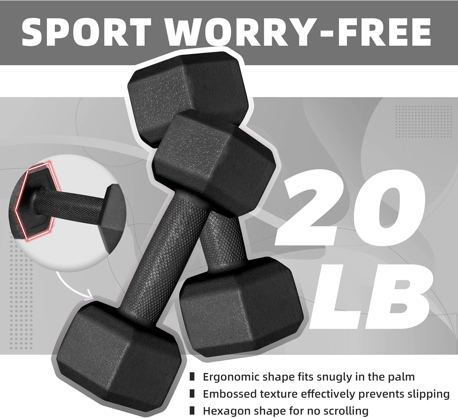 Dumbbell Hand Weight Sets 5/10/15/20/25/36lbs - 5 Colors Options - Exercise & Fitness Free Weights for Women & Men Home Gym Equipment Workouts Strength Training - Image 2