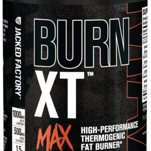 Jacked Factory Burn-XT Max – High-Performance Thermogenic Fat Burner & Appetite Suppressant for Weight Loss w/PurCaf Organic Caffeine, MitoBurn, Green Tea, Acetyl L Carnitine & More – 90 Capsules