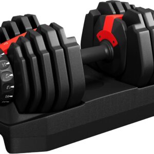 Yaheetech Adjustable Dumbbell Set 28/40/52.5/90LBS Adjustable Dumbbells Fast Adjust Dumbbell Weight Set with Anti-Slip Handle and Tray for Men/Women Home Gym Strength Training Equipment Single/Pair