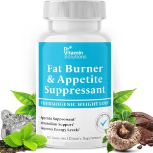 Fat Burner for Women & Men – Appetite Suppressant for Weight Loss – Pills w/Metabolism Booster Thermogenic Weight Loss Supplement – Includes Chromium & Green Tea Extract – 60 Capsules