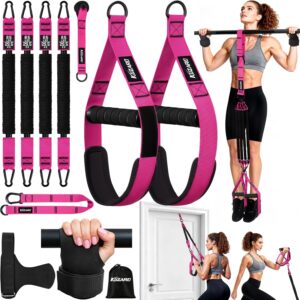 Upgraded Pull Up Assistance Bands for Women, Heavy Duty Resistance Bands with Handles, Exercise Band with Door Anchor, Workout Band Set for Pull Up Bar, Full Body Sculpting,Muscle Training, Home Gym