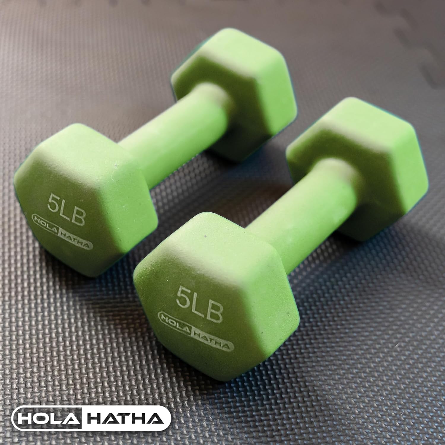 HolaHatha 2, 3, 5, 8, and 10 Pound Neoprene Dumbbell Free Hand Weight Set with Rack, Ideal for Home Exercises to Gain Tone and Definition, Pastel - Image 8