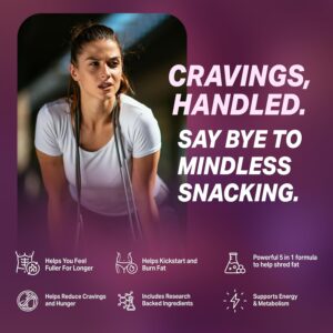 ByeBye Cravings Appetite Suppressant – Supports GLP-1 Pathway Function, Weight Loss Pills for Women & Fat Burner + Appetite Suppressant | 3rd Party Tested Supplement – 60 Capsules to Lose Weight