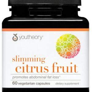 Youtheory Slimming Citrus Fruit – Vegan Health Supplement with Chromium – Supports Overall Wellness* – Dairy, Soy & Gluten Free – 60 Vegetarian Capsules