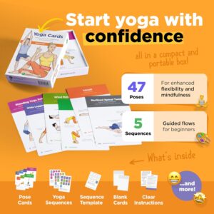 WorkoutLabs Yoga Cards – Beginner: Visual Study, Class Sequencing & Practice Guide with Essential Poses, Breathing Exercises & Meditation · Plastic Flash Cards Deck with Sanskrit