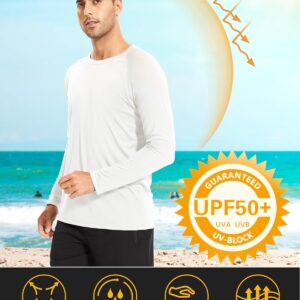 MAGCOMSEN Men’s Long Sleeve Shirts UPF 50+ UV Sun Protection Athletic Shirts for Hiking Running Workout Rash Guard