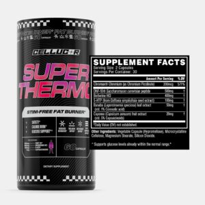 Cellucor Super Thermo™ Stim-Free Fat Burner | Thermogenic, Appetite, and Glucose Support | 60 Capsules