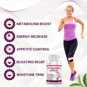 Fat Burner for Women with Raspberry Ketones, Green Tea & African Mango – Best Diet Pills that Work Fast for Women, All-Natural Weight Loss Supplements Supports Metabolism & Belly Fat Burn, 60 Capsules