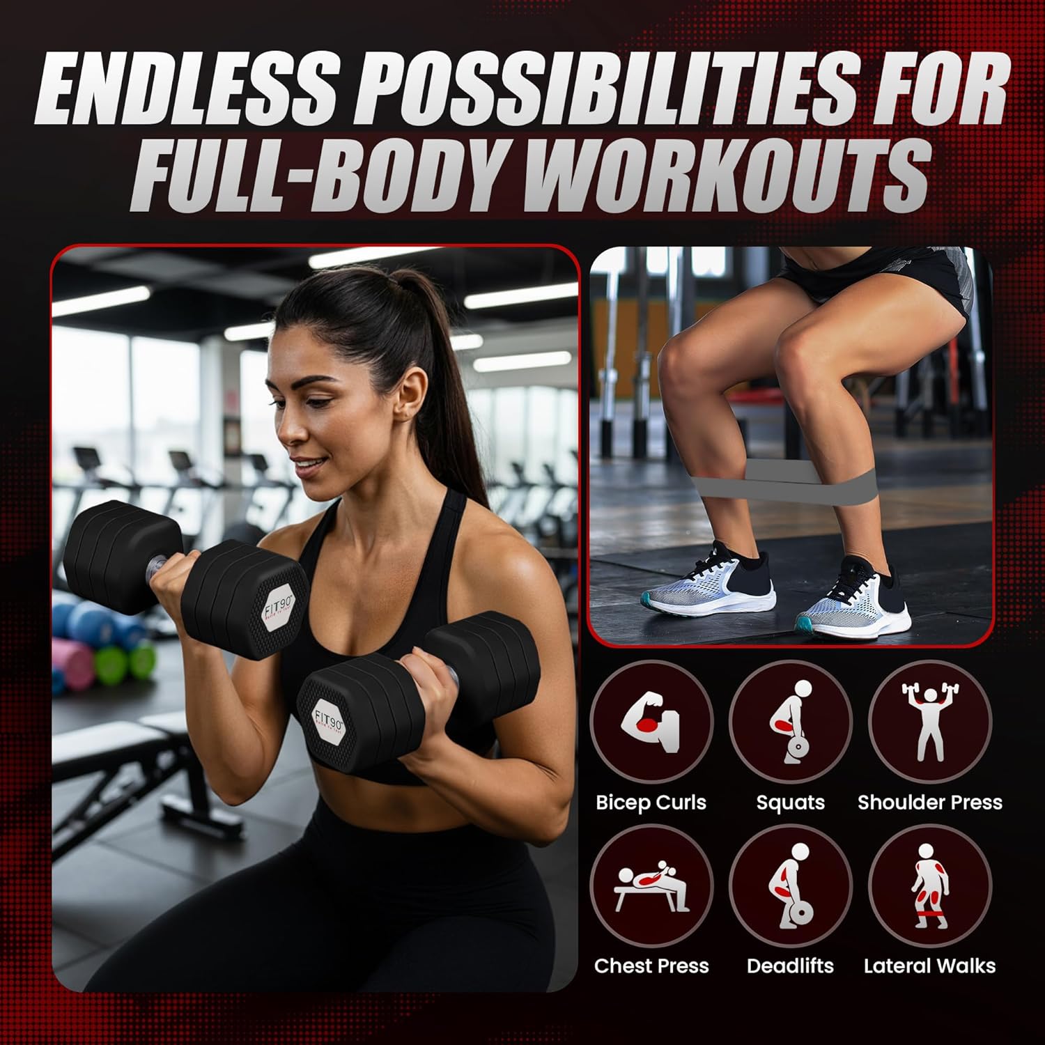 20Lbs Adjustable Dumbbell Set with Resistance Bands for Working Out – 2-Pcs Weights Dumbbells Set with 4-Pcs Stretch Bands for Exercise – Quick Adjustment – Comfortable Grip - Image 3