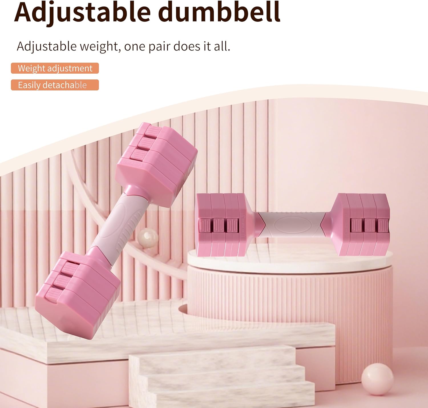 Shaking Weight Adjustable Dumbbell Set 22-66 lbs,Weight for Full Body Workout, Home Gym Equipment for Men & Women, Adjustable Weight for Arm & Core Training, Chest Exercise Equipment Fitness Dumbbells - Image 2