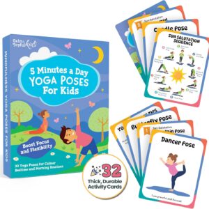 Yoga Cards for Kids – Pose Deck for Beginners, Exercise Flashcards, Mindful Activities, Sensory Learning, Self Regulation Classroom Therapy Supplies, Coping Skills, Calming Corner Autism Special Needs