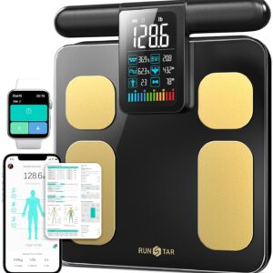 RunStar Scale for Body Weight and Fat Percentage, 8 Electrodes High Precision Digital Scale for BMI 28 Body Composition Measurement, Bathroom Smart Scales with Large Color Display FSA&HSA Eligible