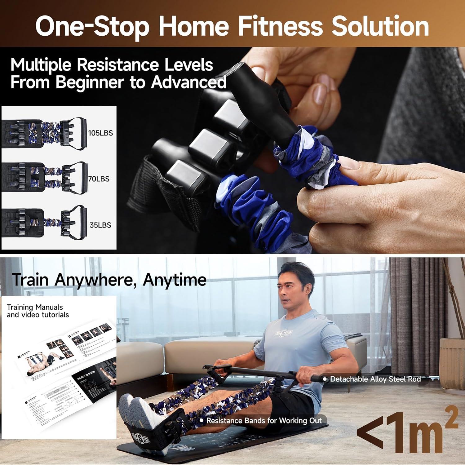 Innstar Multi-Function Resistance Bands for Working Out, Push Up Exercise Bands Resistance Bands Set for Bench Press Gym Equipment, Home Workout, Travel Portable - Image 6