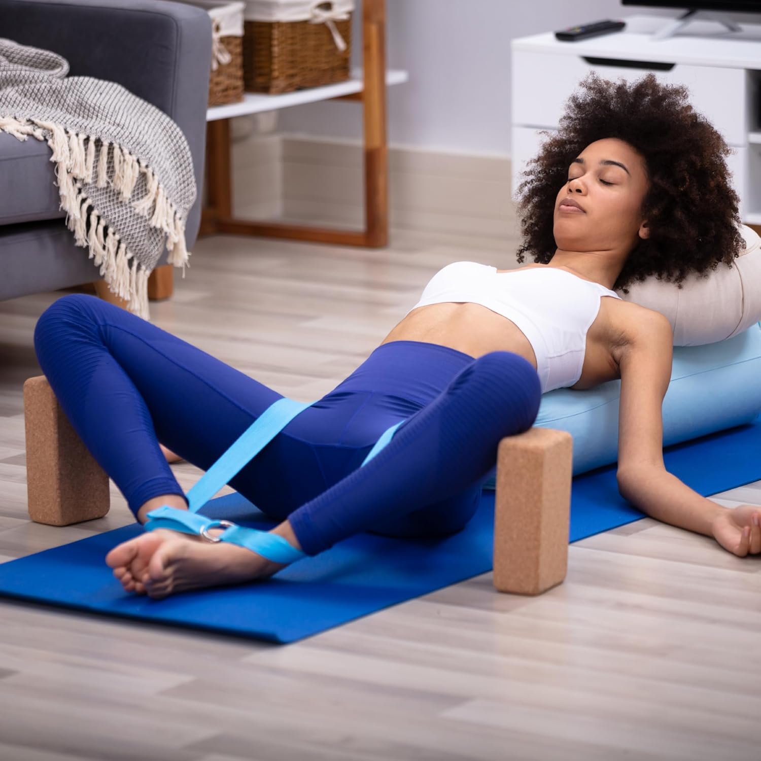 Bean Products Yoga Blocks, Standard & Large Sizes - Studio Grade, Non-Slip, Made from Eco Friendly Materials - 100% Natural Cork or Foam - Improves Stability & Alignment - Single Block or 2 Pack Sets - Image 5
