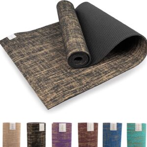 Myga Jute Yoga Mat, High Performance Vegan Floor Exercise Mat, Eco Friendly Biodegradable Yoga Mat with PVC Backing,72″ x 24″, 0.2″ Thickness