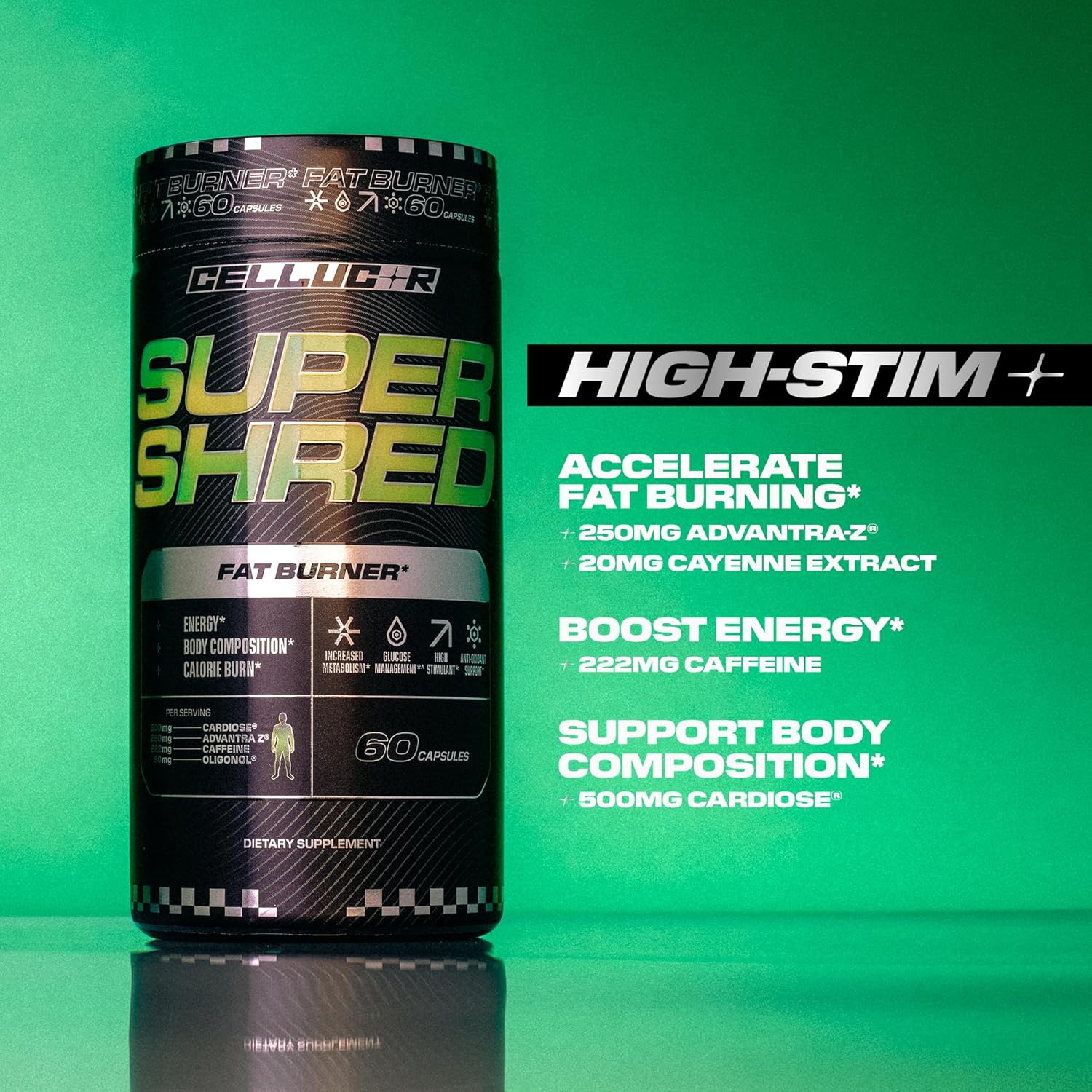 Cellucor Super Shred™ Fat Burner | Thermogenic Power & High Stimulant Energy | 60 Capsules - Image 5