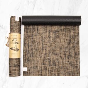 Myga Jute Yoga Mat, High Performance Vegan Floor Exercise Mat, Eco Friendly Biodegradable Yoga Mat with PVC Backing,72″ x 24″, 0.2″ Thickness