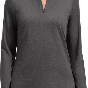 PINSPARK Workout Tops for Women Long Sleeve Athletic Shirt Quarter Zip Running Shirts Stretchy UPF 50+ Yoga Hiking Tee Top