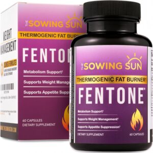 Fentone Thermogenic Fat Burner Energy Booster, Appetite Suppressant, Clinically Studied Weight Loss, Fat Burning, Phenylethylamine HCl, L- Carnitine, Ketones – 60 Diet Pills (1)