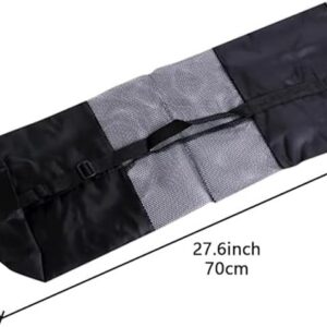 Yoga Mat Bag with Adjustable Strap, Drawstring Water Bottle Pocket, Stylish & Functional Fitness Mat Holder for Women & Men, Black