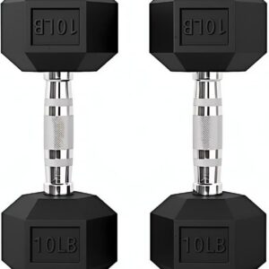 Barbell Coated Super Rubber Hex Dumbbell Weight-5LBS to 50LBS