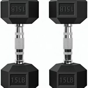 Barbell Coated Super Rubber Hex Dumbbell Weight-5LBS to 50LBS