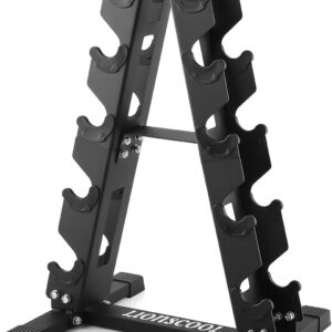 LIONSCOOL 5/6 Tier A-Frame Dumbbell Rack Stand Only, Heavy Duty Steel Weight Rack for Home Gym, Space-Saving Dumbbell Stand (200/300/600LBS Capacity)