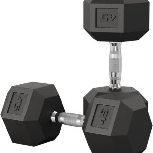 Cast Iron Hand Weights, 45 Lbs Fix Dumbbells in Pair for Home Gym