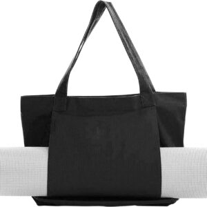 Yoga Mat Bag Large Canvas Tote Gym Sling Carrier Multi-Functional Storage Pocket Pilates Shoulder Bag Carryall Tote for Travel Office Beach Workout