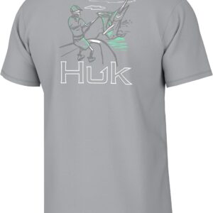HUK Mens Fishing Graphic Tee, Performance Short Sleeve, Quick-Dry