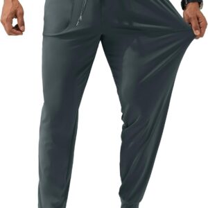 Men’s Joggers with Zipper Pocket Athletic Lightweight Sweatpants Tapered Track Pants for Gym Workout Running