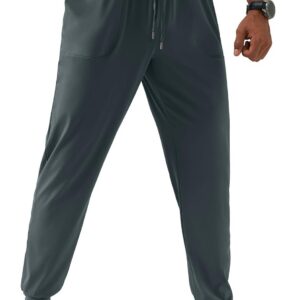 Men’s Joggers with Zipper Pocket Athletic Lightweight Sweatpants Tapered Track Pants for Gym Workout Running