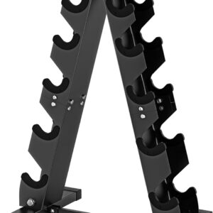 DERACY Dumbbell Rack Stand Only, Heavy Duty A-Frame Dumbbell Storage Rack, 5 tier Steel Dumbbell Holder for Home Gym Space Saver