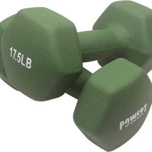 POWERT HEX Neoprene Dumbbell |Coated Colorful Hand Weights in Pair