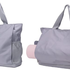 Waterproof Travel Yoga Gym Tote Bag for Women With Yoga Mat Holder Carrier & Wet Pocket Fits Your All Stuff for Pilates,Hot Yoga,Gym,Home Fitness,Travel, Swimming and Daily Use