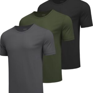 COOFANDY 3 Pack Men’s Athletic T-Shirts Short Sleeve – Quick Dry Moisture Wicking Workout Shirts for Running, Gym, Casual