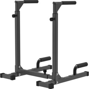 SELEWARE Heavy Duty Dip Bar, Adjustable Width & Height Dip Station Home Gym Fitness Equipment, 800lbs Capacity, Multifunctional Strength Training Dip Stand with Push Up Bar for Tricep Dips, L-Sits