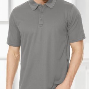 Mens Polo Shirts Short Sleeve Golf Shirts for Men Quick Dry Tactical Performance Polo Collared Work Shirt Dry Fit