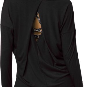 Diamond Shape Long Sleeve Open Back Workout Top – Luxury Workout Shirt for Women, Stylish Gym & Yoga Wear