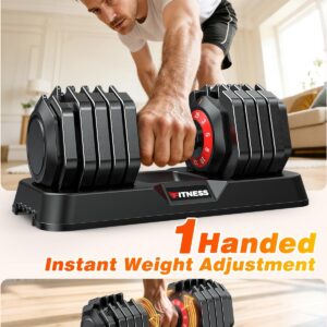 XDDIAS Adjustable Dumbbells Set of 2 for Strength Training, One-Hand Quick Adjust, 25/55/80/90 lbs Options, Anti-Slip Grip Handle, Compact Home Gym Weights for Men Women