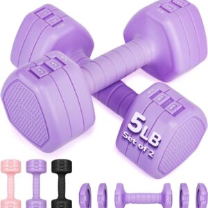 10LBS 20LBS 30LBS Dumbbell Set, Adjustable Dumbbells Set of 2 Hand Weights for Women Men Weight Sets for Home Gym Outdoor Exercise Workout Strength Training Equipments
