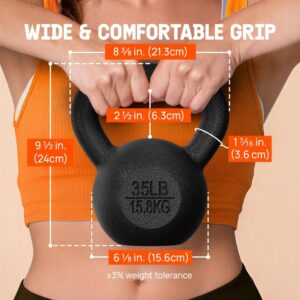 Yes4All Cast Iron Kettlebell, Strength Training Kettlebells 5-80 Lb (5,10,15,20,25,30,35,40,45,50,60,70,80 Lb) for Full Body Workout, Push up, Strength Training – Single & Kettlebell Set of 2 for Men