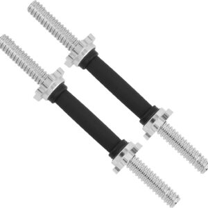 Yes4All Threaded Dumbbell Handles, Adjustable Dumbbell Bar Pair, 14/16/18/24-Inch Sizes, Fits 1″ or 1.15″ Plates, Non-Slip Grip, Secure Star-Lock Collars