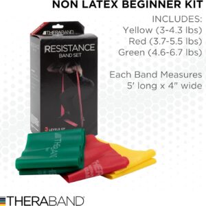 THERABAND Resistance Bands Set, Elastic Bands for Exercise & Physical Therapy, Strength Training for Upper & Lower Body Fitness