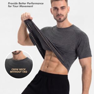 BOOJO 7 Pack Workout Shirts for Men – Quick Dry Moisture Wicking T-Shirts Short Sleeve Tees for Gym Running Athletic Sport