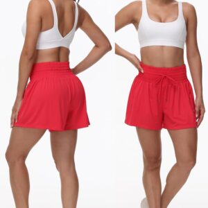 Blaosn Flowy Athletic Shorts for Women Gym Workout Running Short Pants High Waist Skort with Pocket Casual Summer Clothes