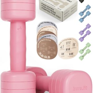 Adjustable Dumbbell Set｜2LB 3LB 4LB 5LB Light Hand Weights for Women｜One-Twist Weight Adjustment｜Non-Slip Curved Grip Handle｜Free Weights for Home Gym, Rehab, Pilates, Yoga, Strength Training