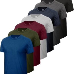 BOOJO 7 Pack Workout Shirts for Men – Quick Dry Moisture Wicking T-Shirts Short Sleeve Tees for Gym Running Athletic Sport