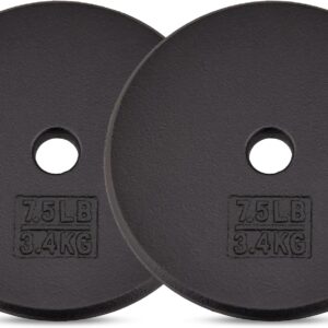 Yes4All Standard Weight Plates, 1-Inch Cast Iron Barbell Weights, Wide Range 5–40 LB, Ideal for Strength Training & Workout Routine, Available in Single, Pair & Set of 4